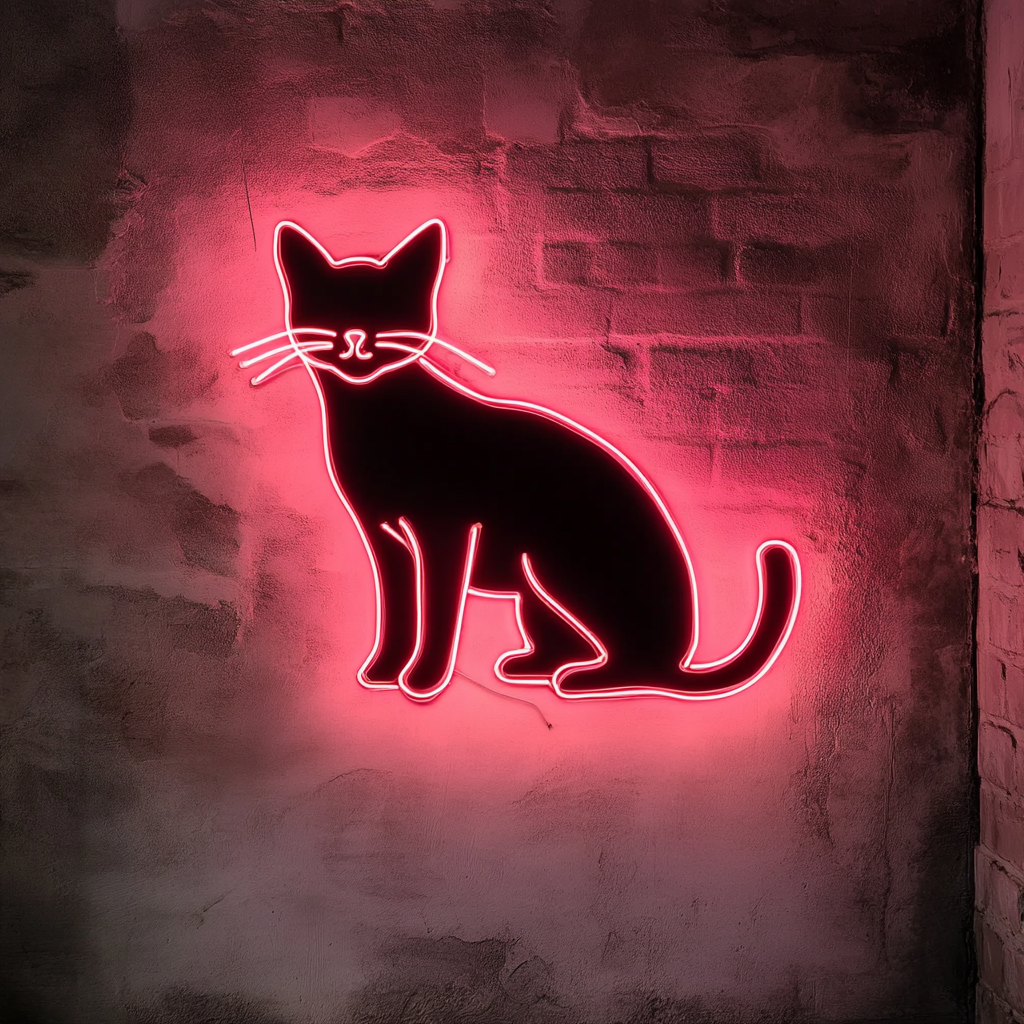 Cat - Pink Neon Sign, 24 Inches