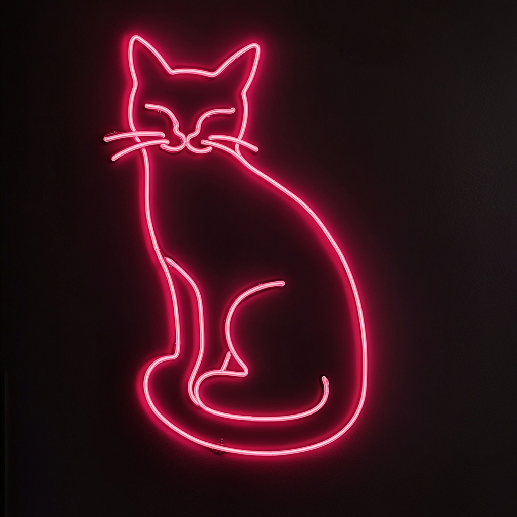 Cat - Pink Neon Sign, 24 Inches