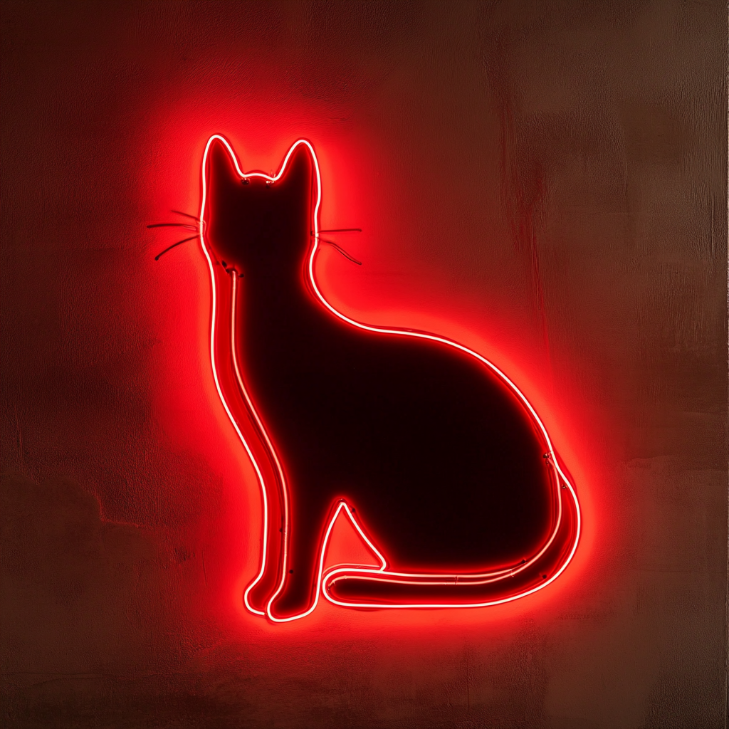 Cat - Red Neon Sign, 24 Inches