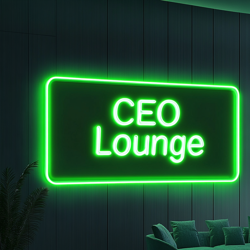 "CEO Lounge" - Green Neon Sign, 24 Inches