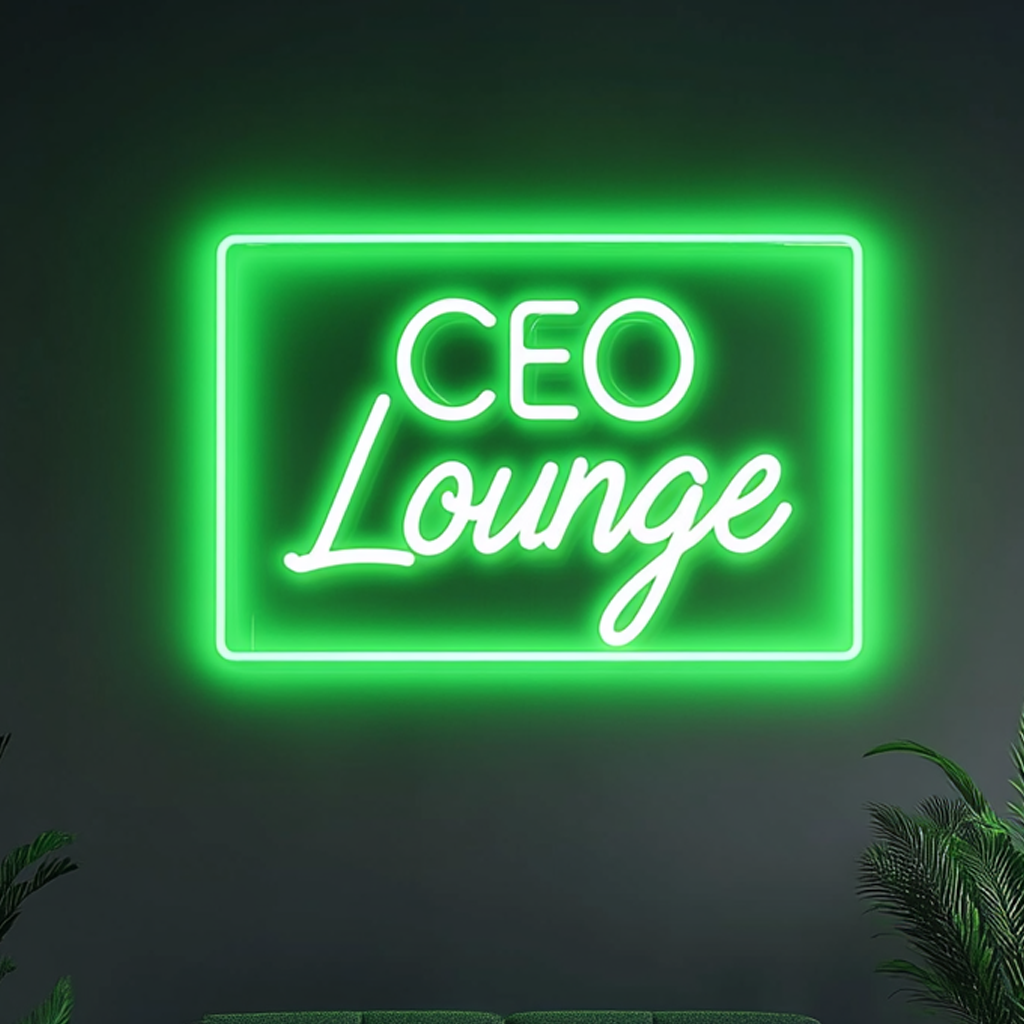 "CEO Lounge" - Green Neon Sign, 24 Inches