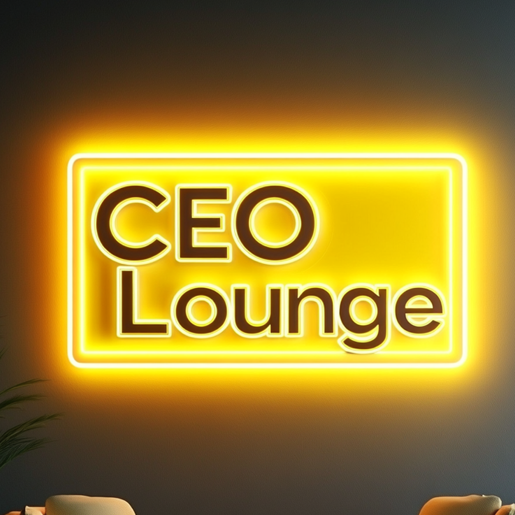 "CEO Lounge" - Yellow Neon Sign, 24 Inches