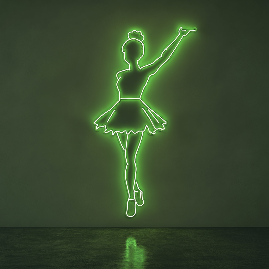 Cheerleader - Green Neon Sign, 24 Inches