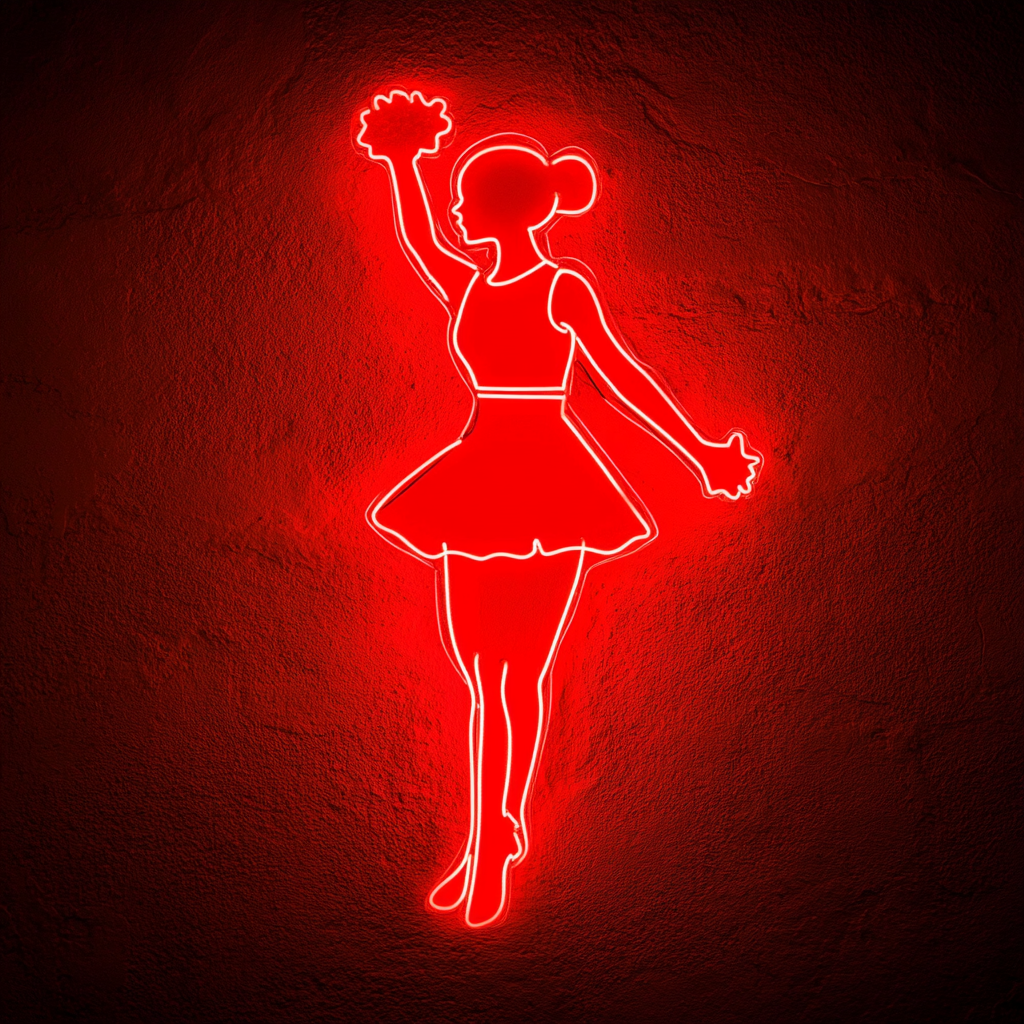 Cheerleader - Red Neon Sign, 24 Inches