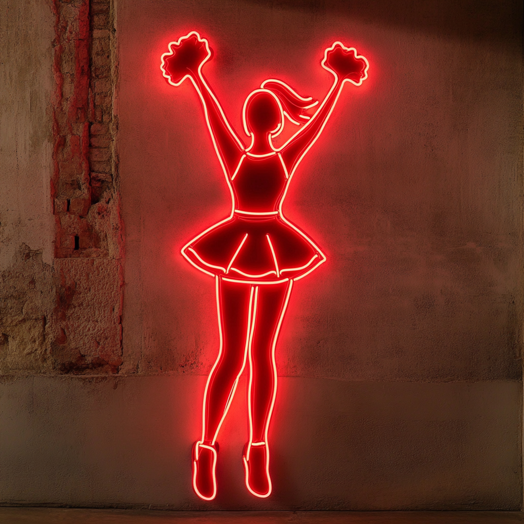 Cheerleader - Red Neon Sign, 24 Inches