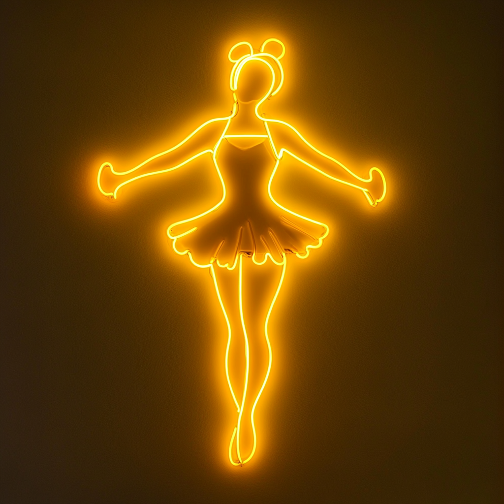 Cheerleader - Yellow Neon Sign, 18 Inches