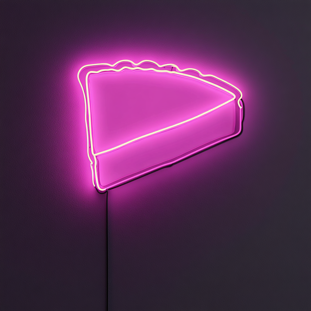 Cheesecake Slice - Pink Neon Sign, 24 Inches