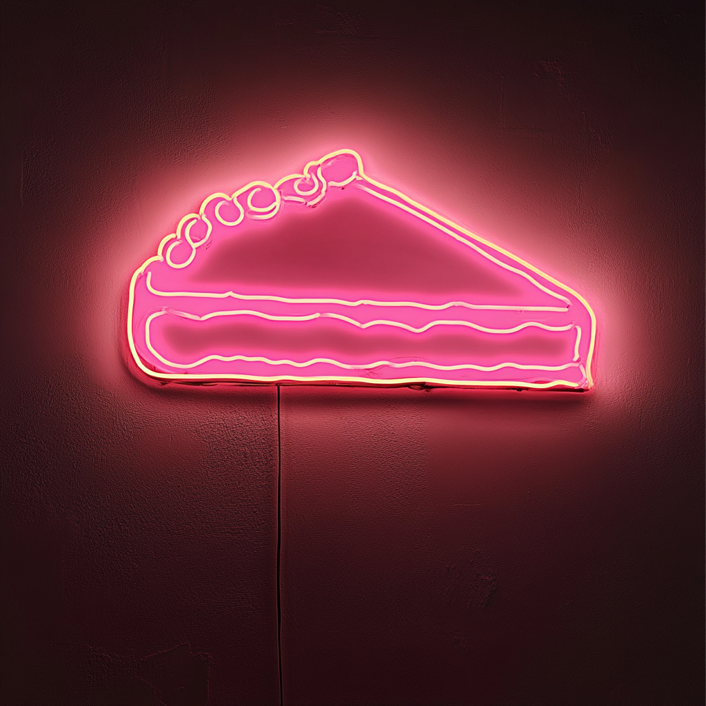 Cheesecake Slice - Pink Neon Sign, 24 Inches