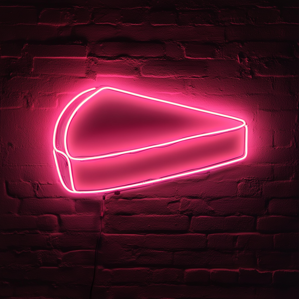 Cheesecake Slice - Pink Neon Sign, 24 Inches