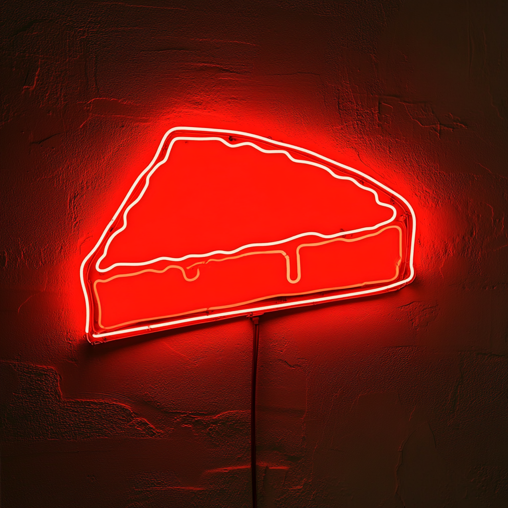 Cheesecake Slice - Red Neon Sign, 24 Inches