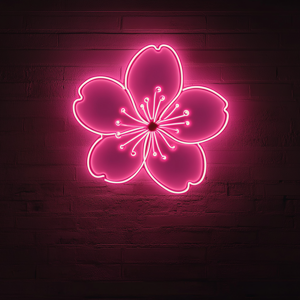 Cherry Blossom - Pink Neon Sign, 24 Inches