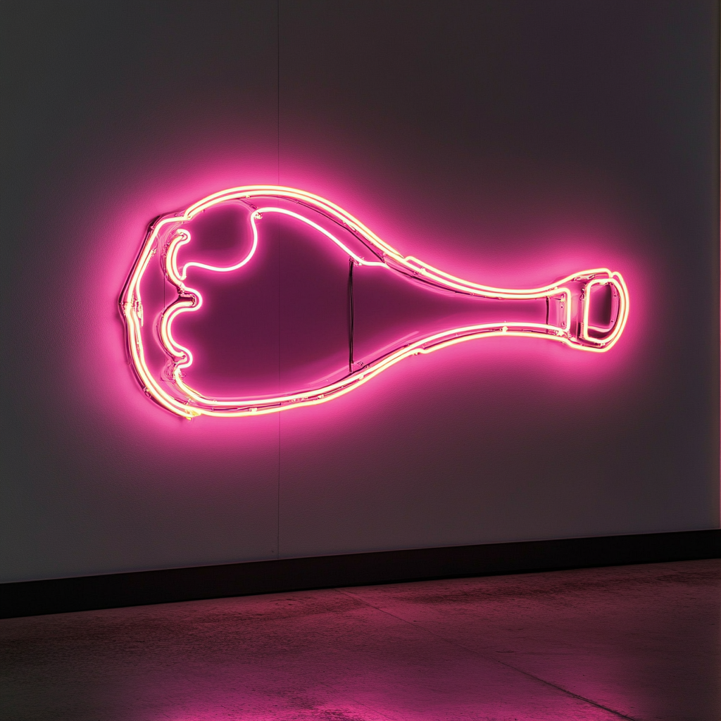 Chicken Drumstick - Pink Neon Sign, 18 Inches