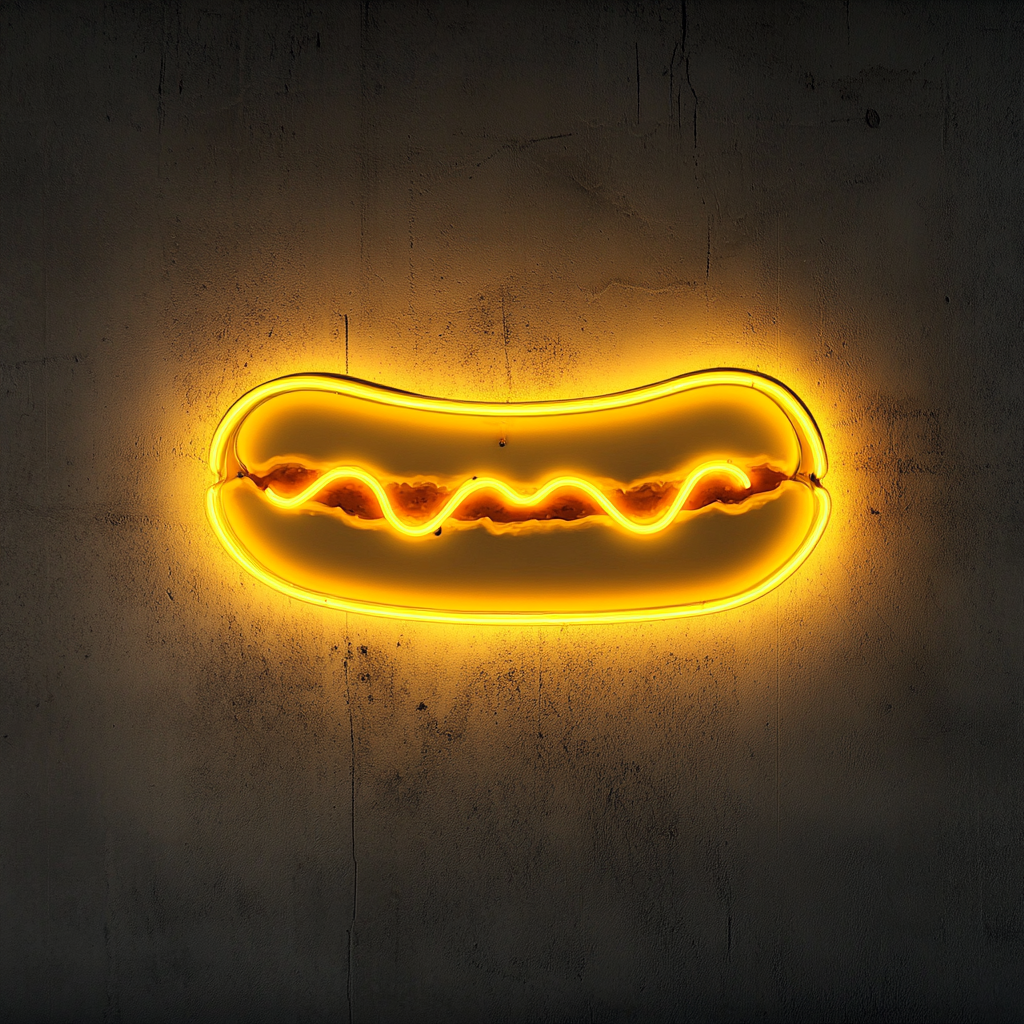 Chili Dog - Yellow Neon Sign, 24 Inches