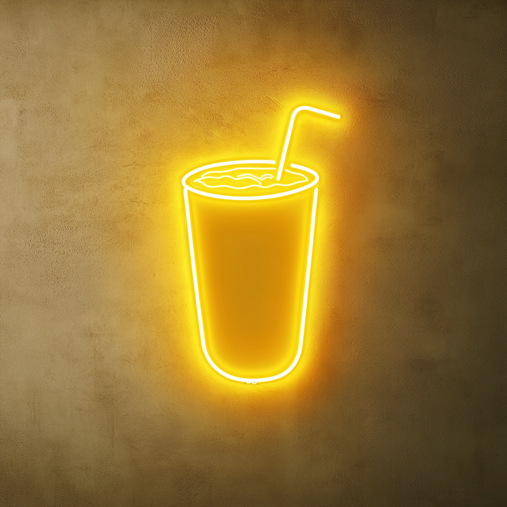Coconut Drink - Yellow Neon Sign, 24 Inches