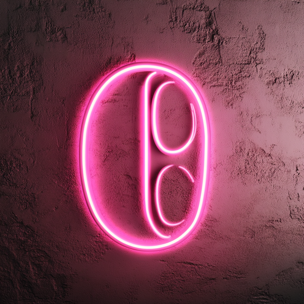 Coffee Beans - Pink Neon Sign, 24 Inches