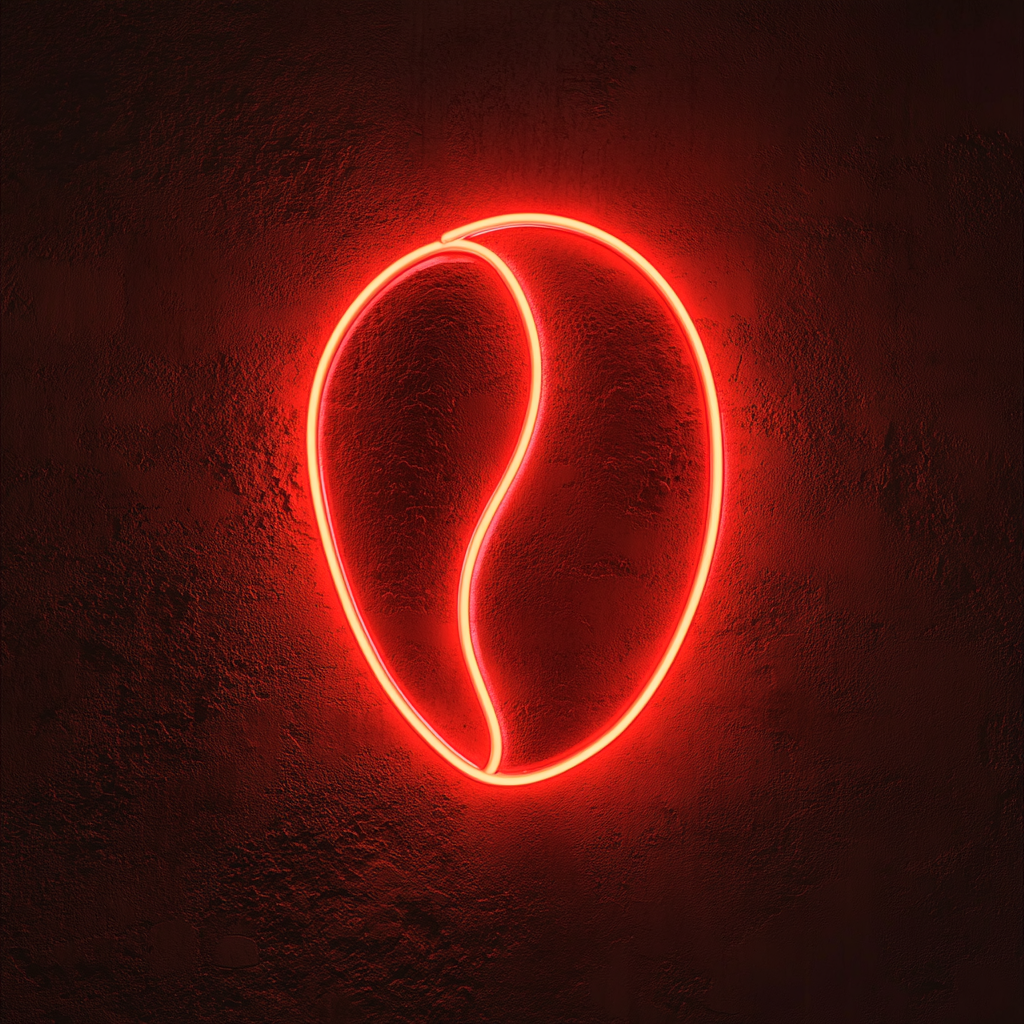 Coffee Beans - Red Neon Sign, 24 Inches