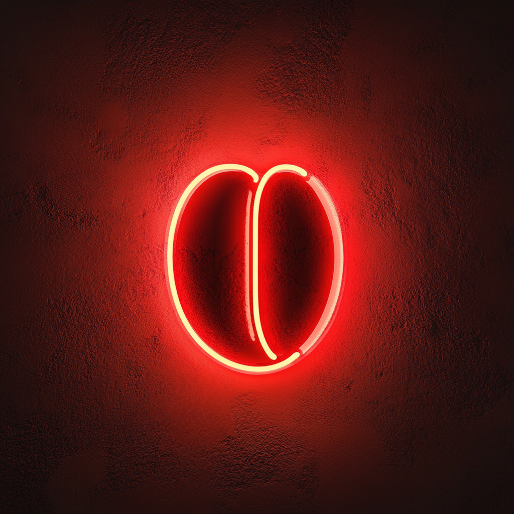 Coffee Beans - Red Neon Sign, 24 Inches