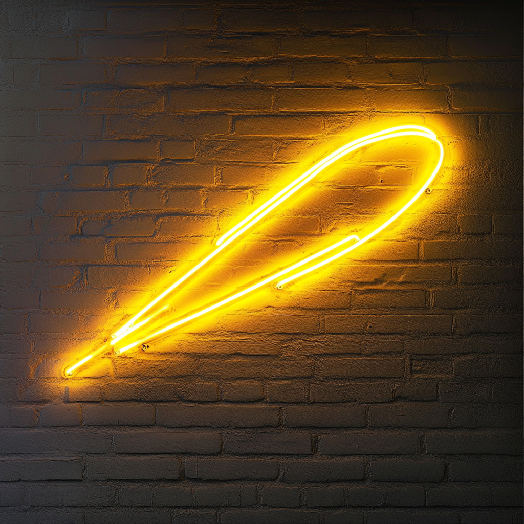 Comet - Yellow Neon Sign, 18 Inches