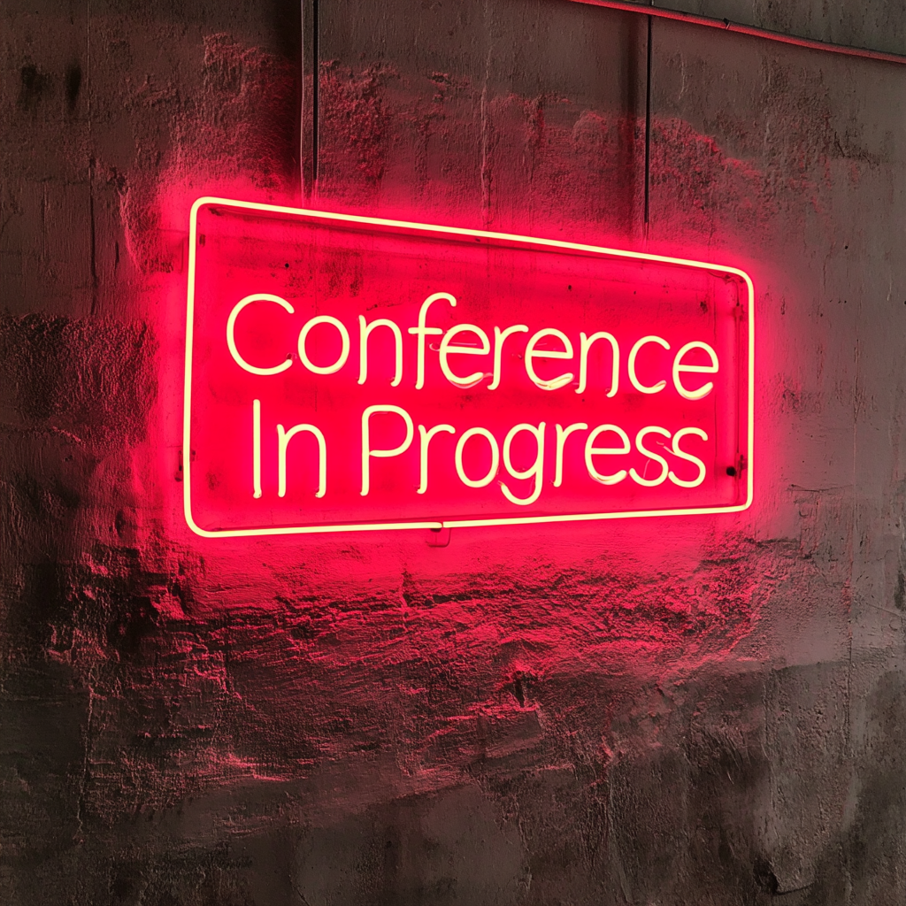 "Conference In Progress" - Red Neon Sign, 24 Inches