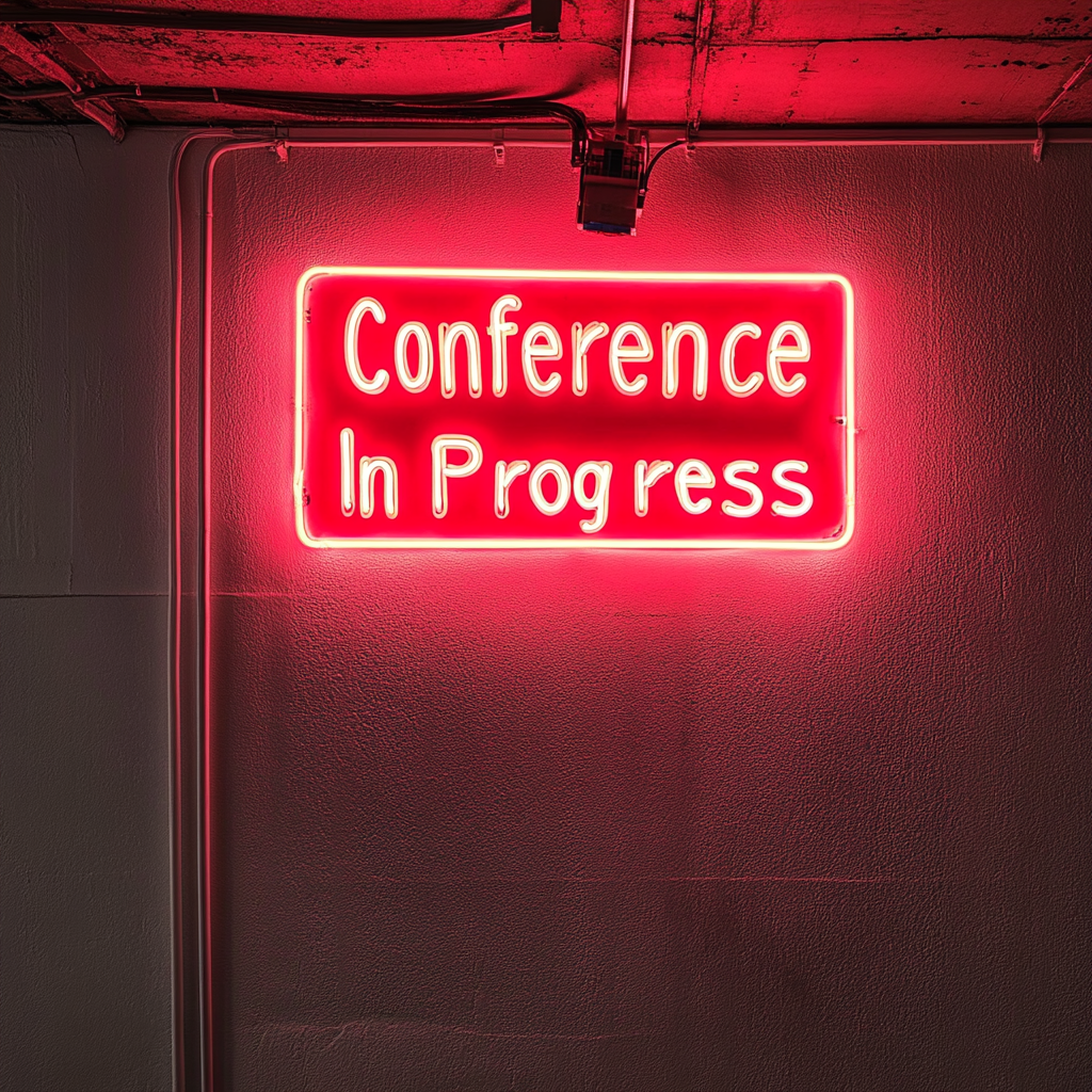 "Conference In Progress" - Red Neon Sign, 24 Inches