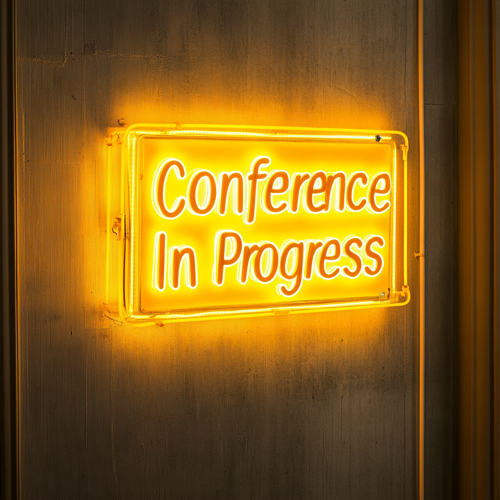 "Conference In Progress" - Yellow Neon Sign, 24 Inches