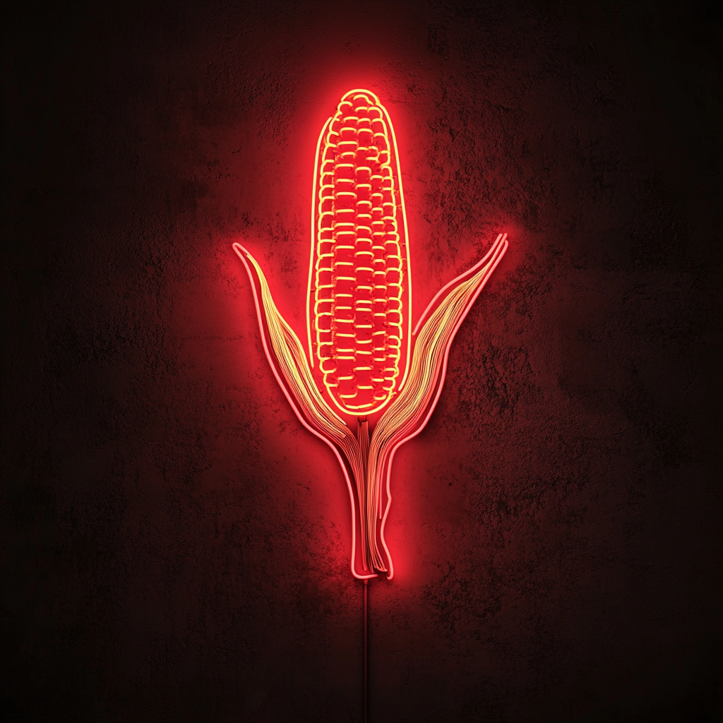 Corn on the Cob - Red Neon Sign, 18 Inches