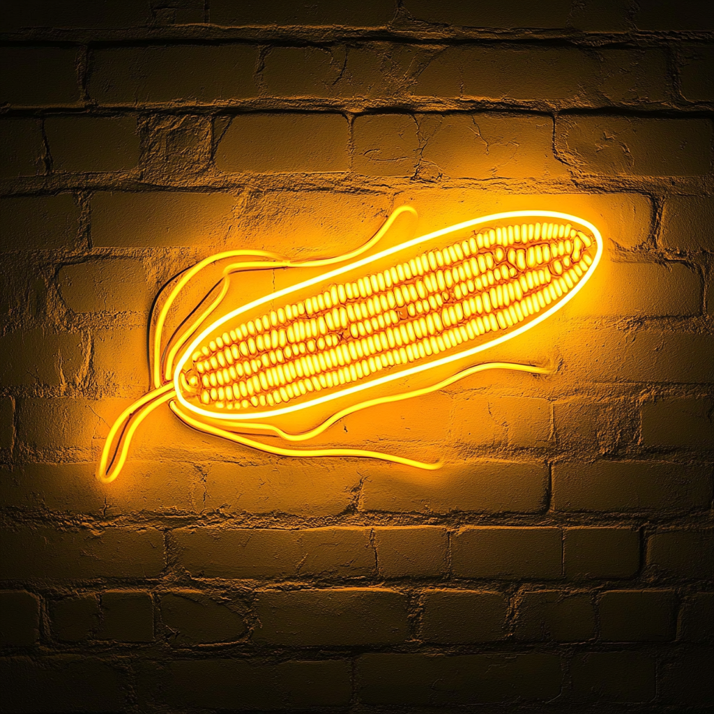 Corn on the Cob - Yellow Neon Sign, 18 Inches
