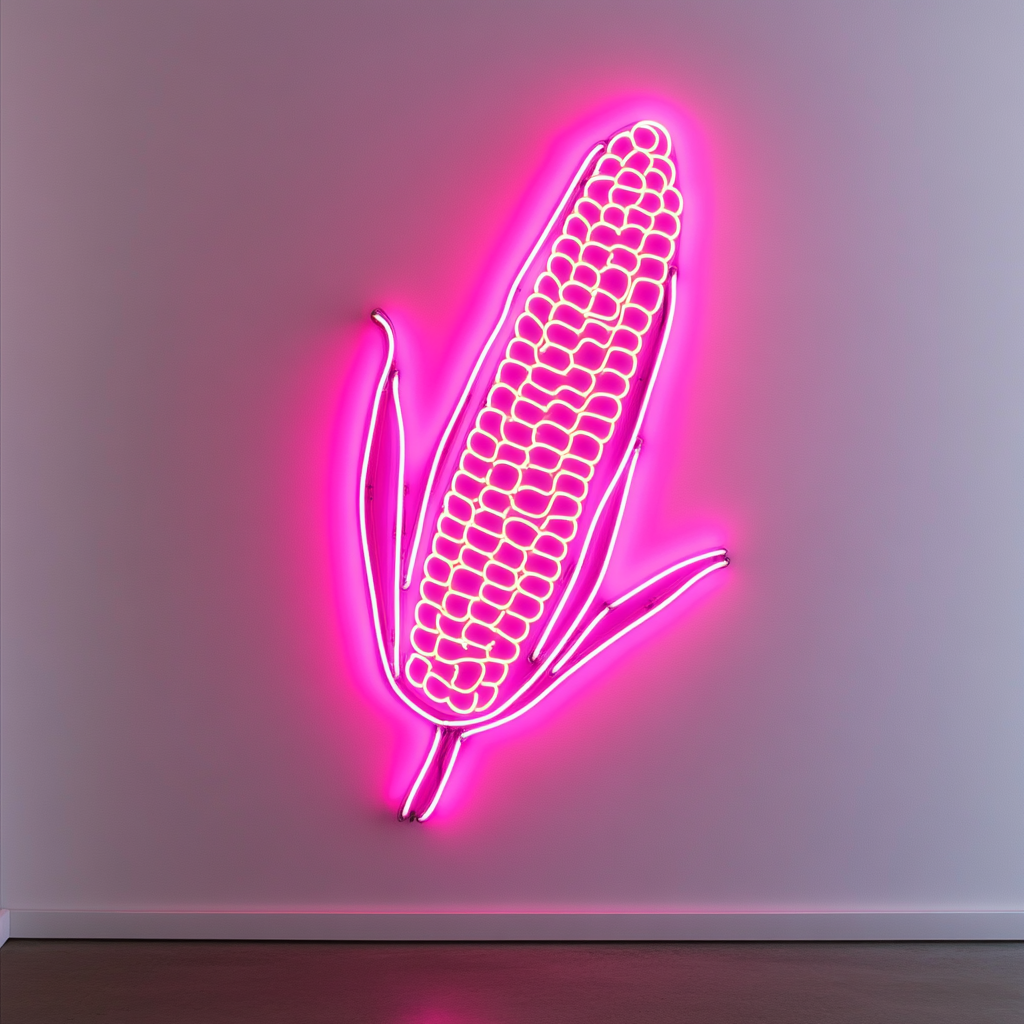 Corn on the Cob with Butter - Pink Neon Sign, 18 Inches