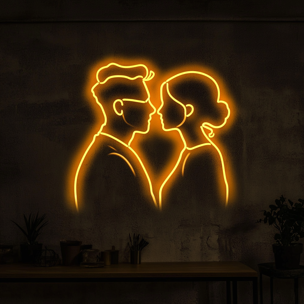 Couple - Yellow Neon Sign, 24 Inches