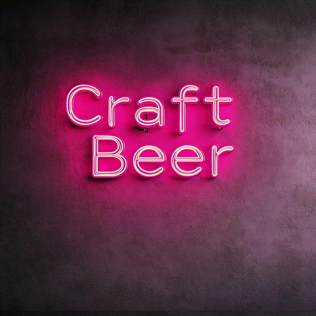 "Craft Beer" - Pink Neon Sign, 24 Inches
