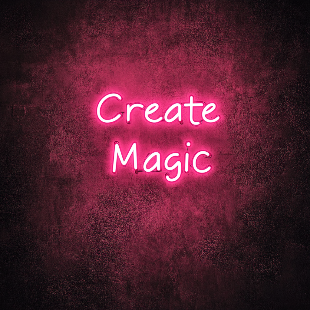 "Create Magic" - Pink Neon Sign, 24 Inches