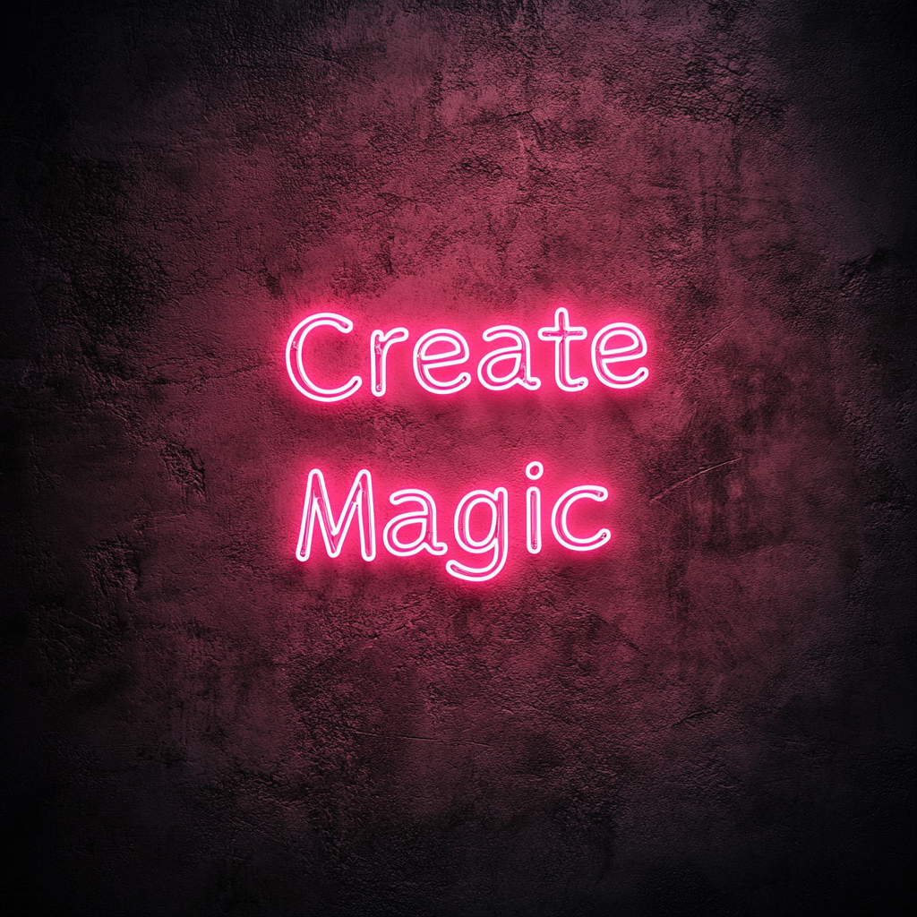 "Create Magic" - Pink Neon Sign, 24 Inches