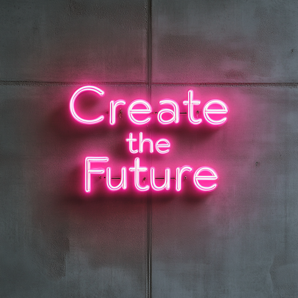 "Create the Future" - Pink Neon Sign, 24 Inches