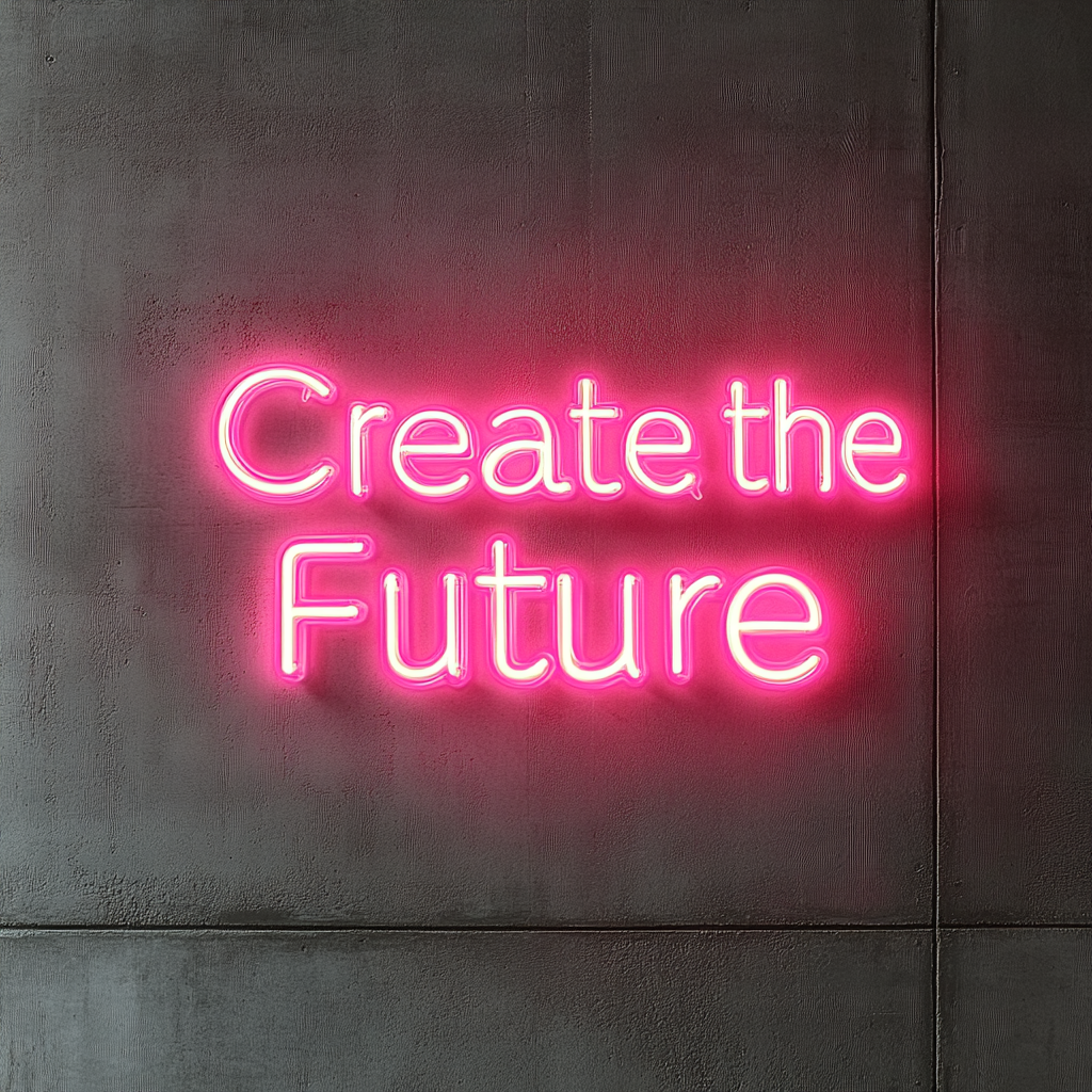 "Create the Future" - Pink Neon Sign, 24 Inches