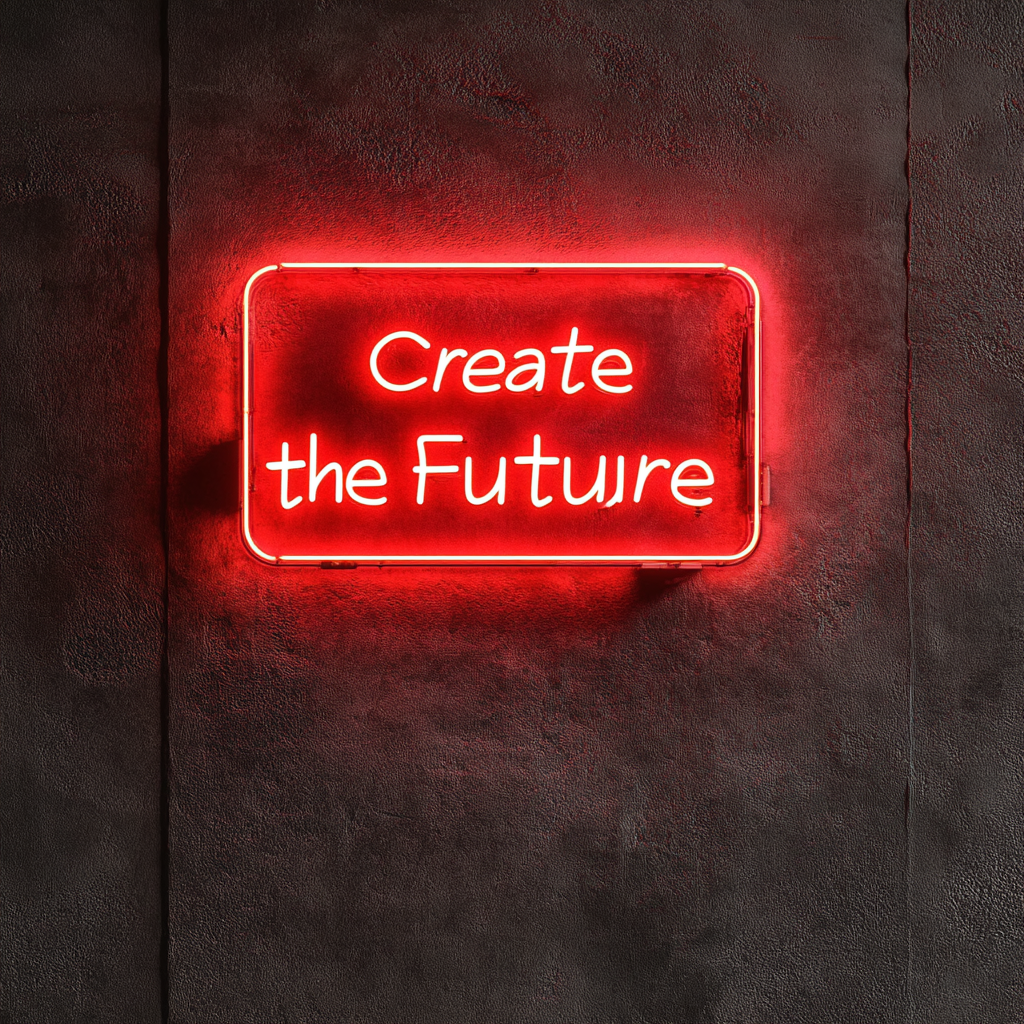 "Create the Future" - Red Neon Sign, 24 Inches