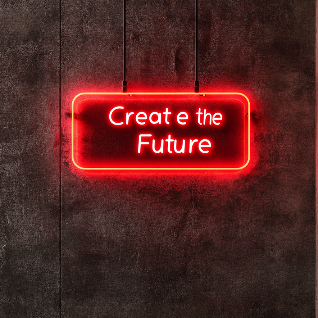 "Create the Future" - Red Neon Sign, 24 Inches