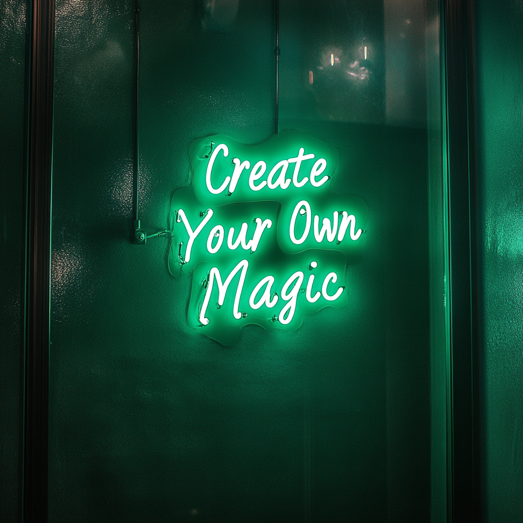 Create Your Own Magic - Green Neon Sign, 24 Inches