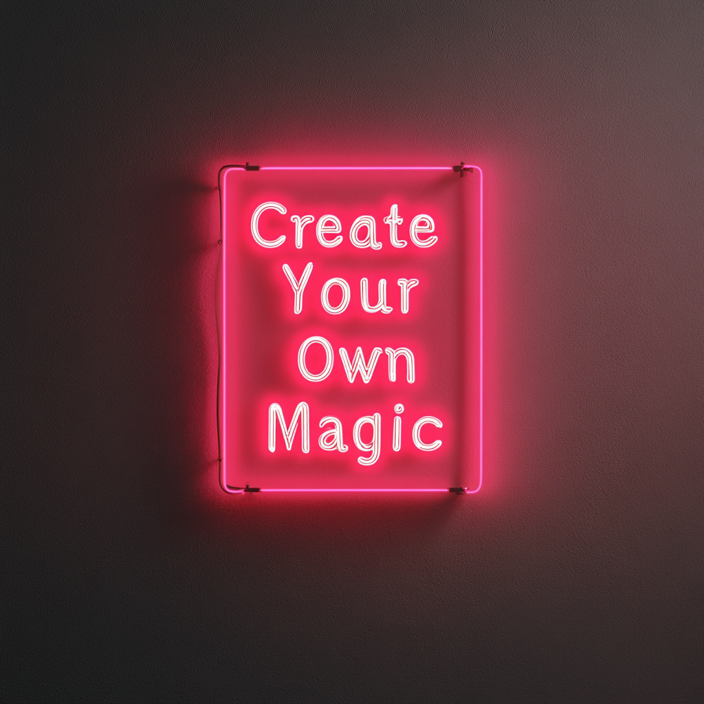 Create Your Own Magic - Pink Neon Sign, 18 Inches