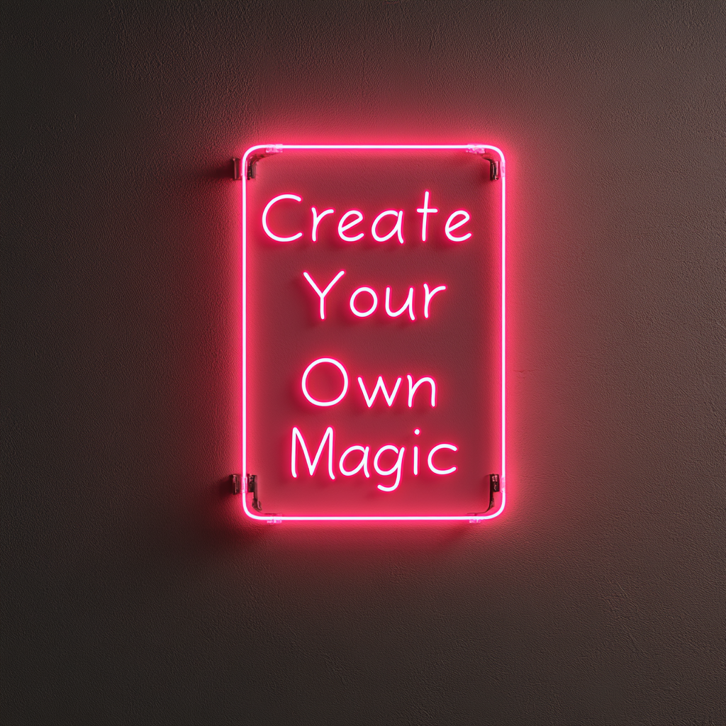 Create Your Own Magic - Pink Neon Sign, 18 Inches