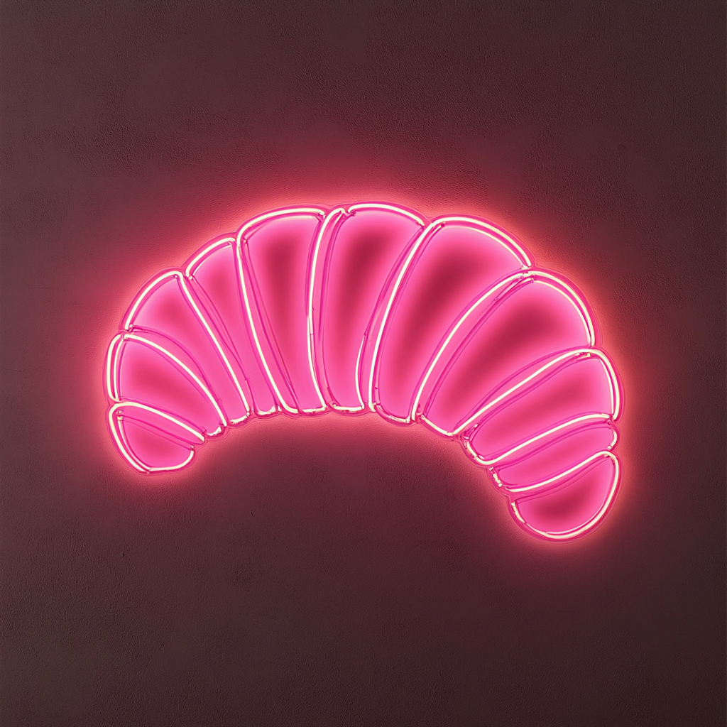 Croissant - Pink Neon Sign, 24 Inches