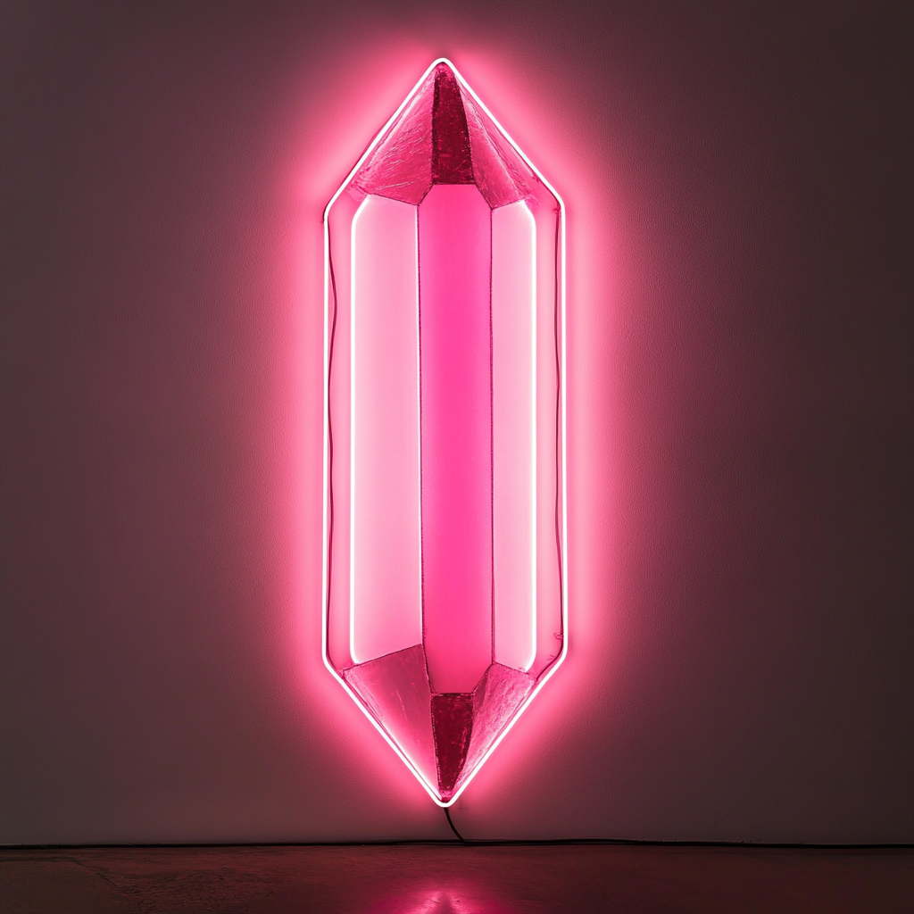 Crystal Prism - Pink Neon Sign, 24 Inches