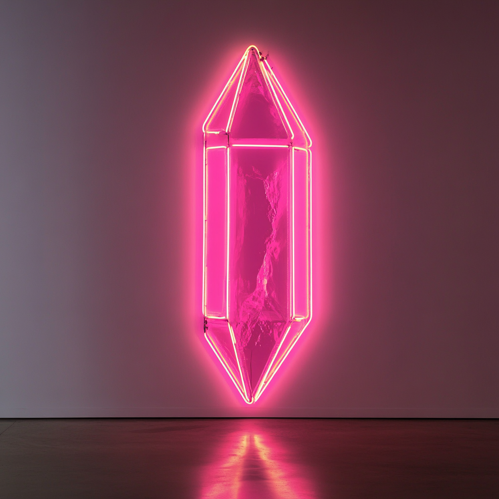 Crystal Prism - Pink Neon Sign, 24 Inches
