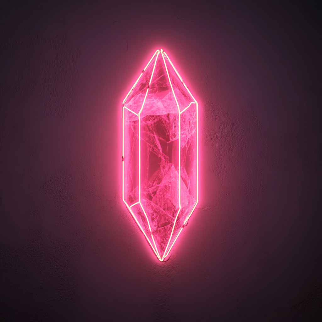 Crystal Prism - Pink Neon Sign, 24 Inches