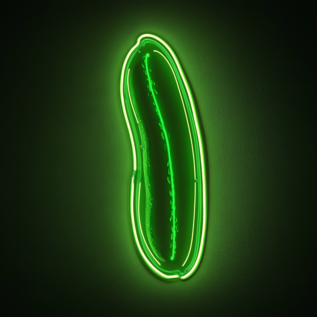 Cucumber Slice - Green Neon Sign, 24 Inches