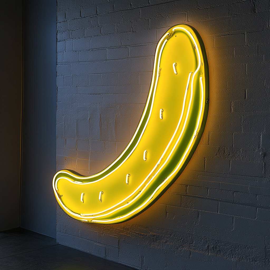 Cucumber Slice - Yellow Neon Sign, 24 Inches