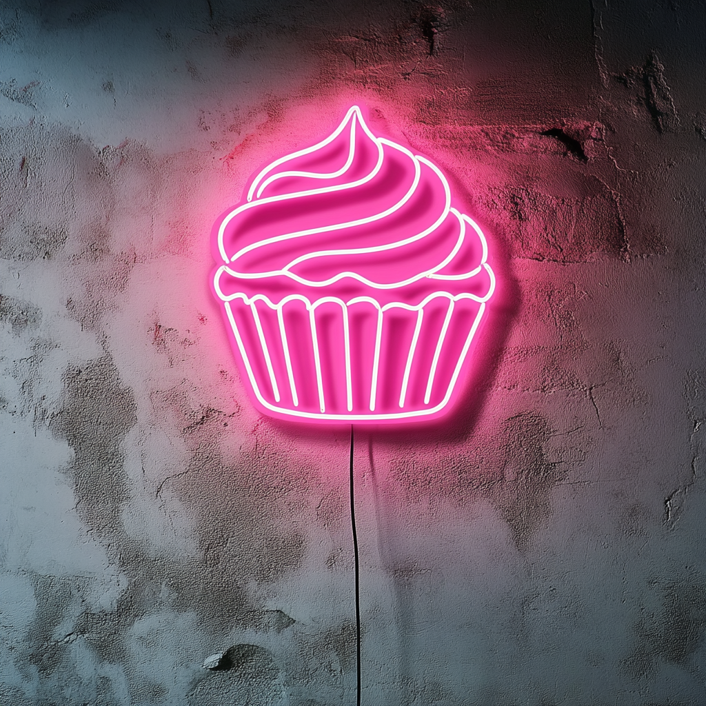 Cupcake - Pink Neon Sign, 24 Inches