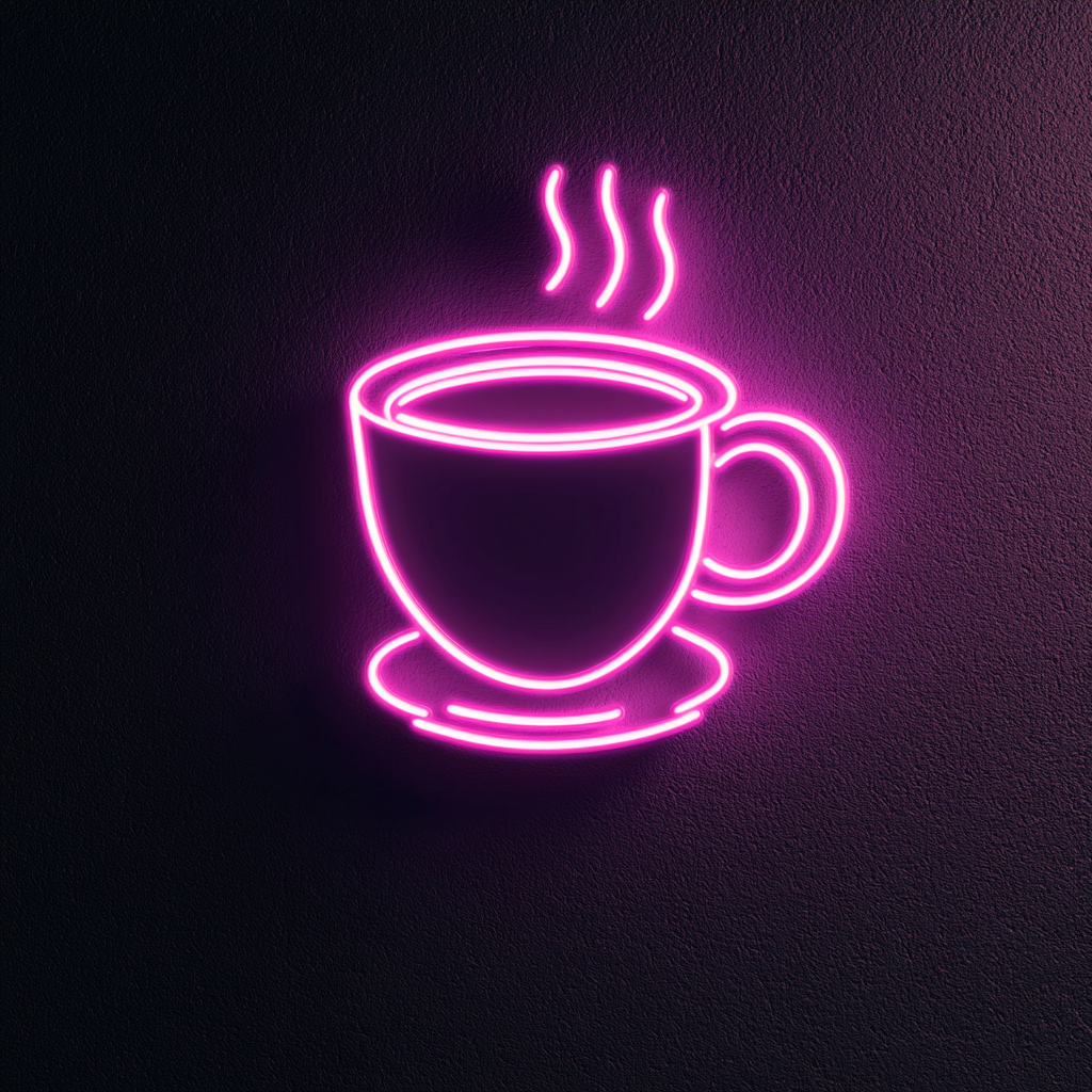 Cup of Cappuccino - Pink Neon Sign, 24 Inches