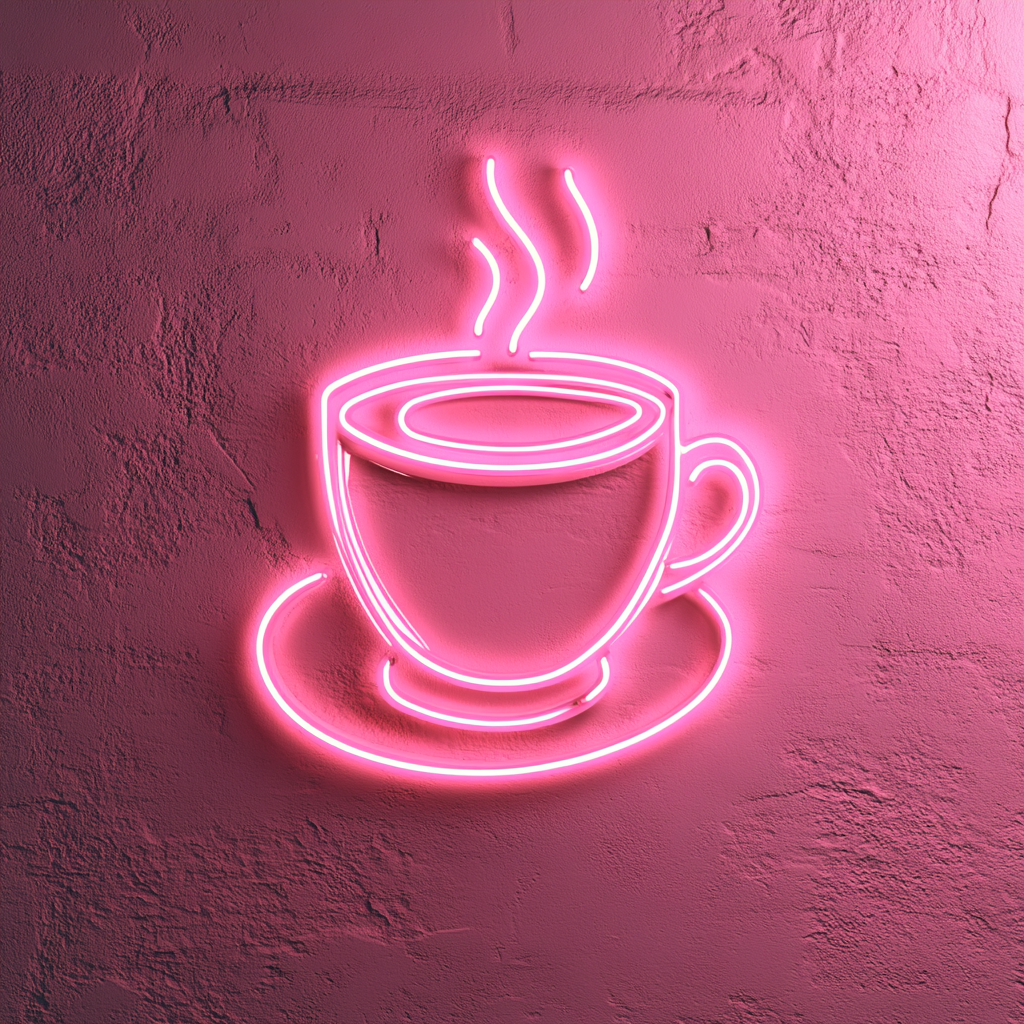 Cup of Cappuccino - Pink Neon Sign, 24 Inches