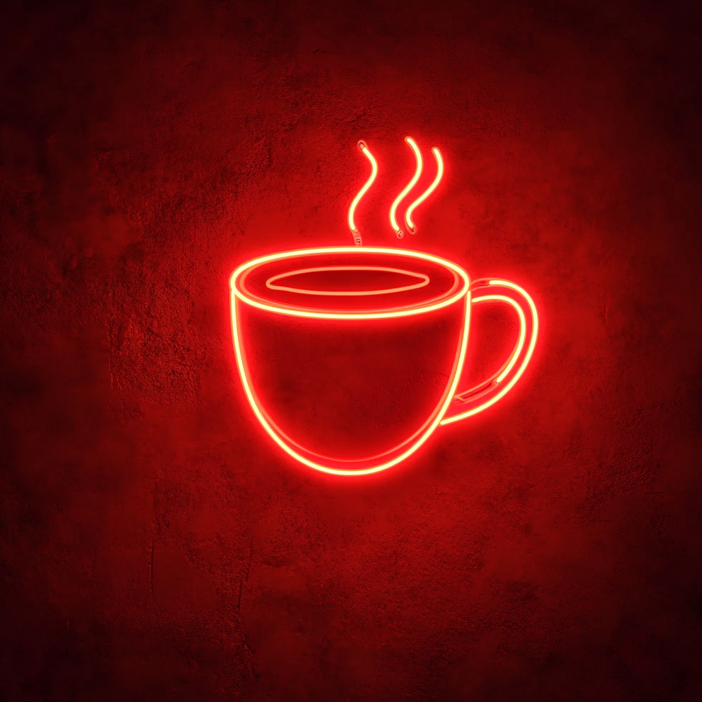 Cup of Cappuccino - Red Neon Sign, 24 Inches