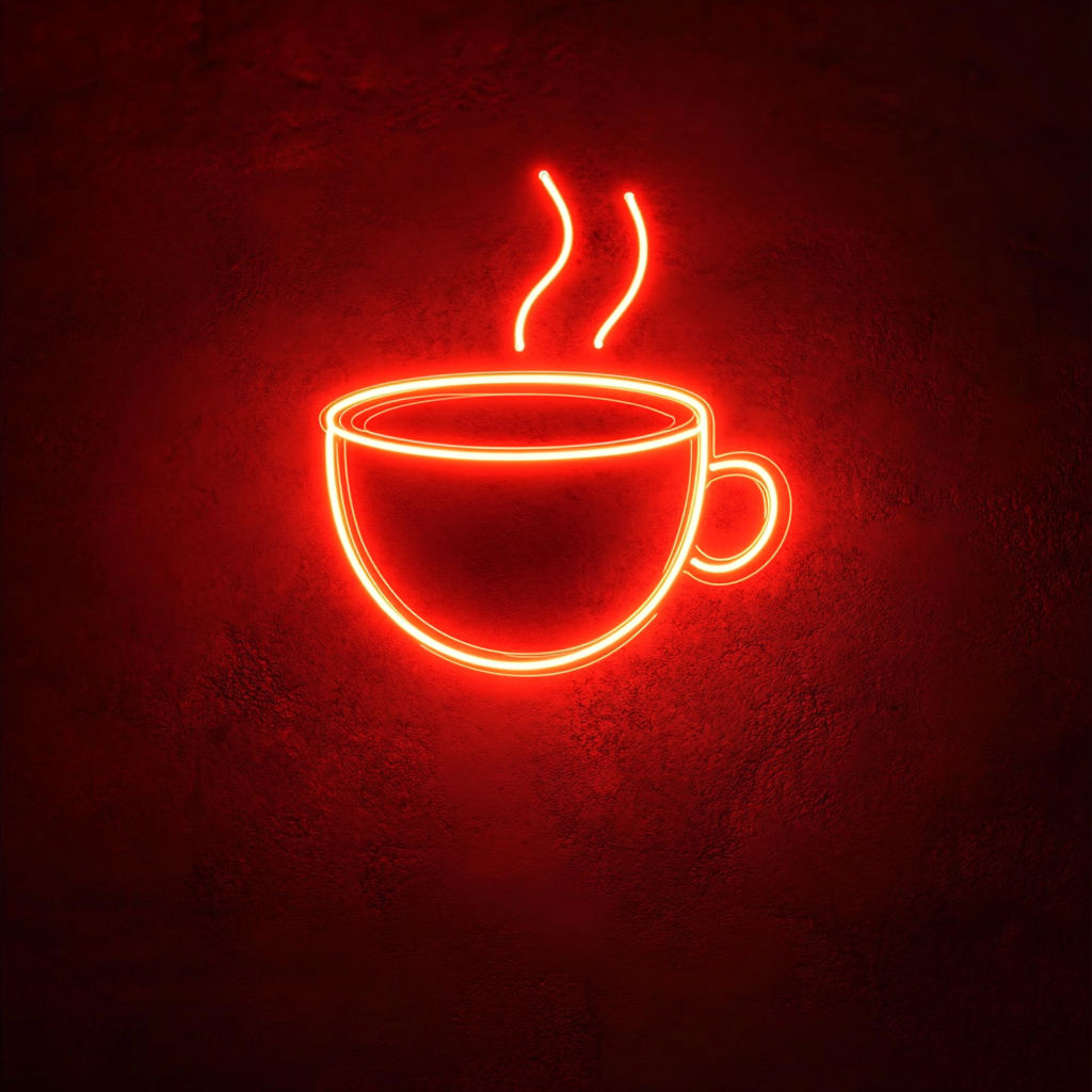Cup of Cappuccino - Red Neon Sign, 24 Inches